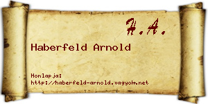 Haberfeld Arnold névjegykártya